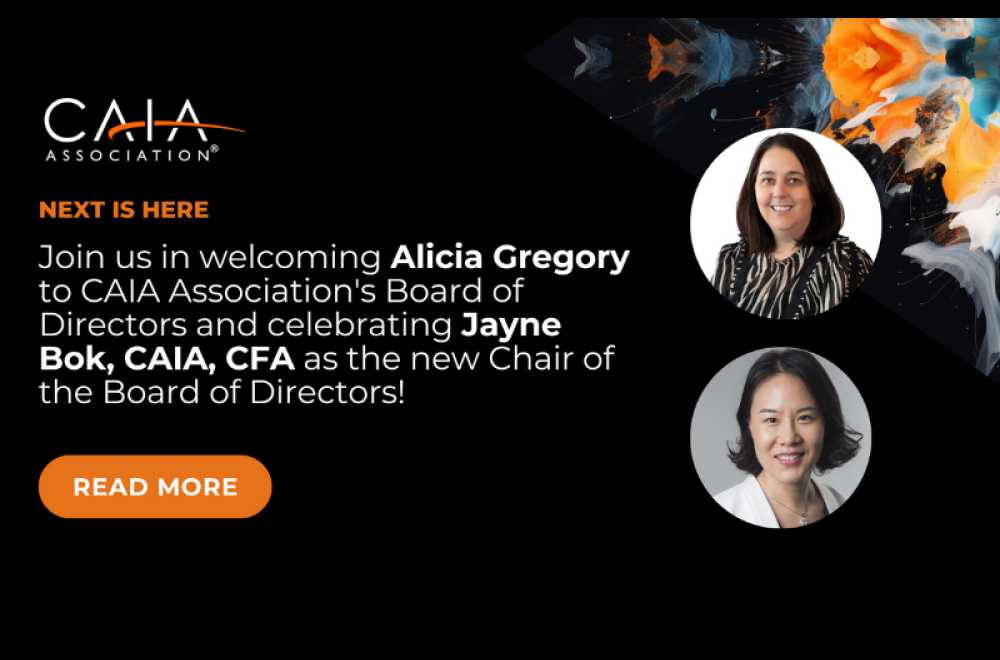 Welcome Alicia Gregory to CAIA's Board of Directors and Jayne Bok as new Chair of Board of Directors 