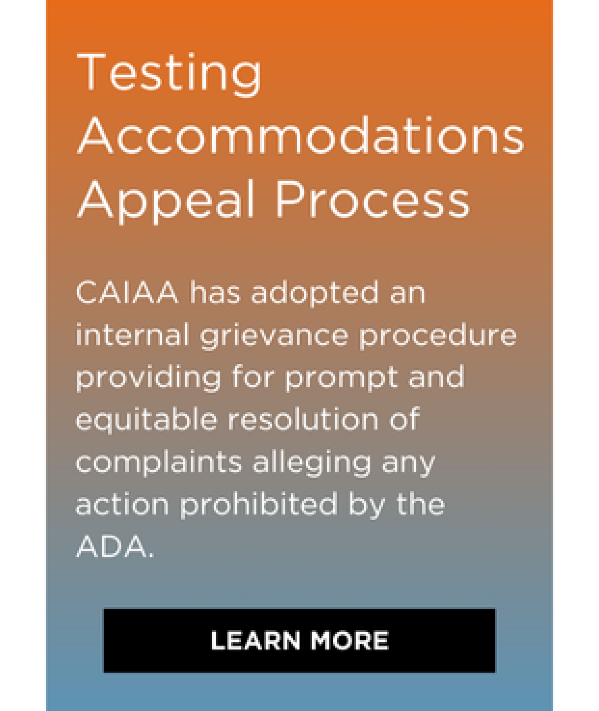 Testing Accommodation Appeal Process